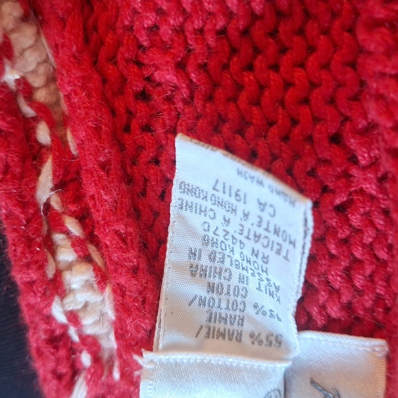 Red Hand Knitted Xmas Cardigan Size Med/ Large - Picture 8 of 10